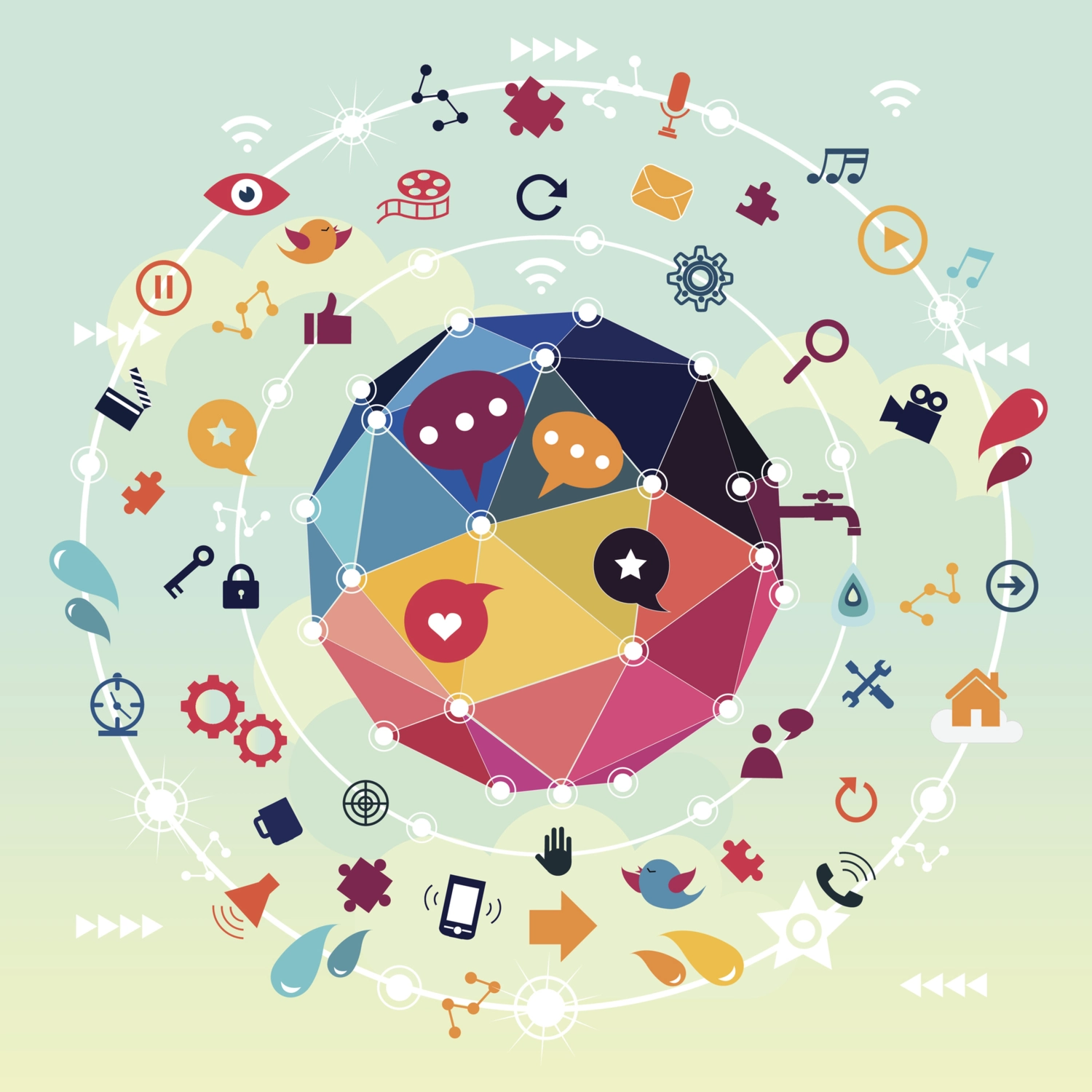 Docirative image illustration different digital sources.