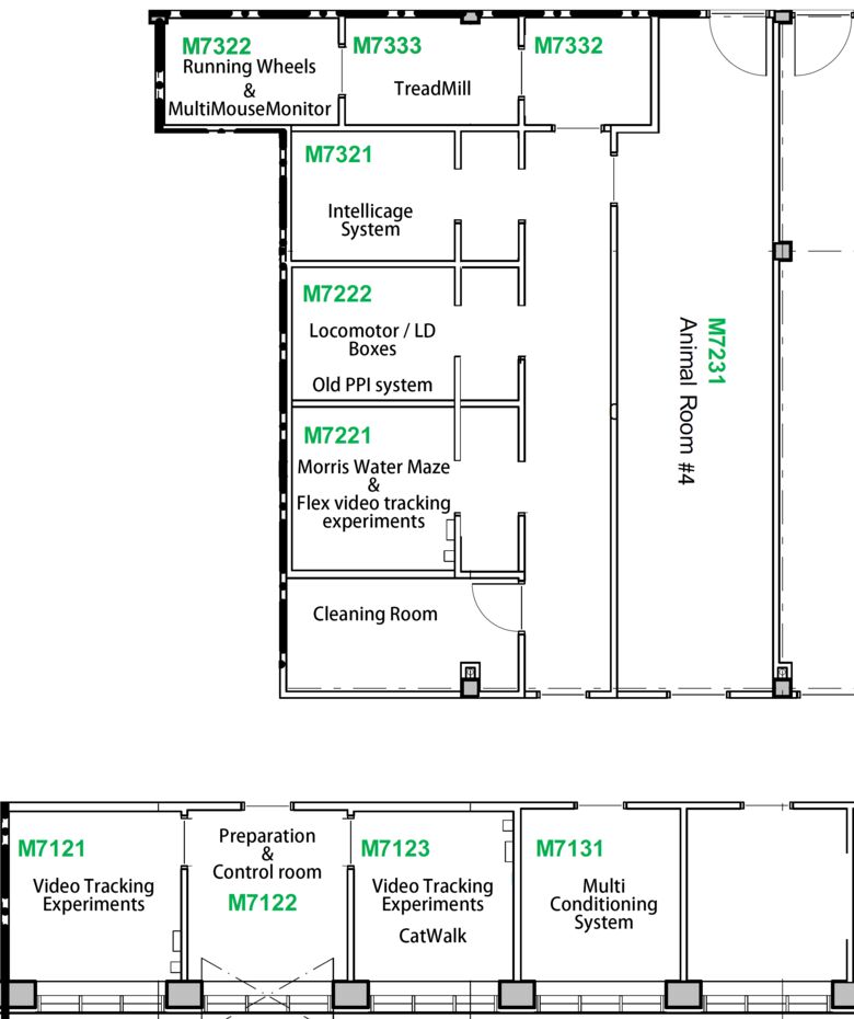 Map over behavioral Rooms for mice KM-B, level M7