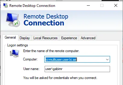 Multi-user remote desktop connection