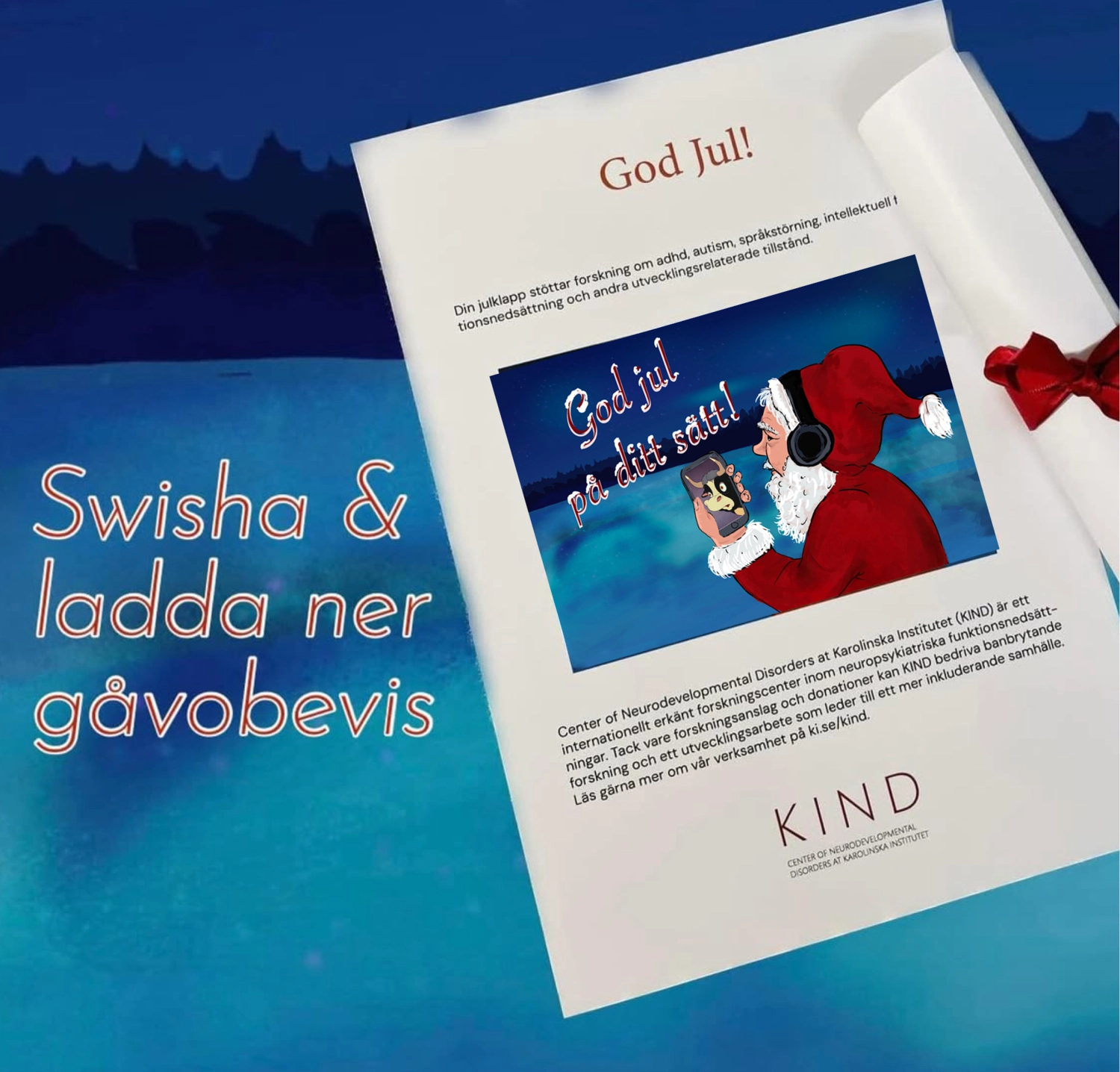 Bild på gåvobevis med tomte.