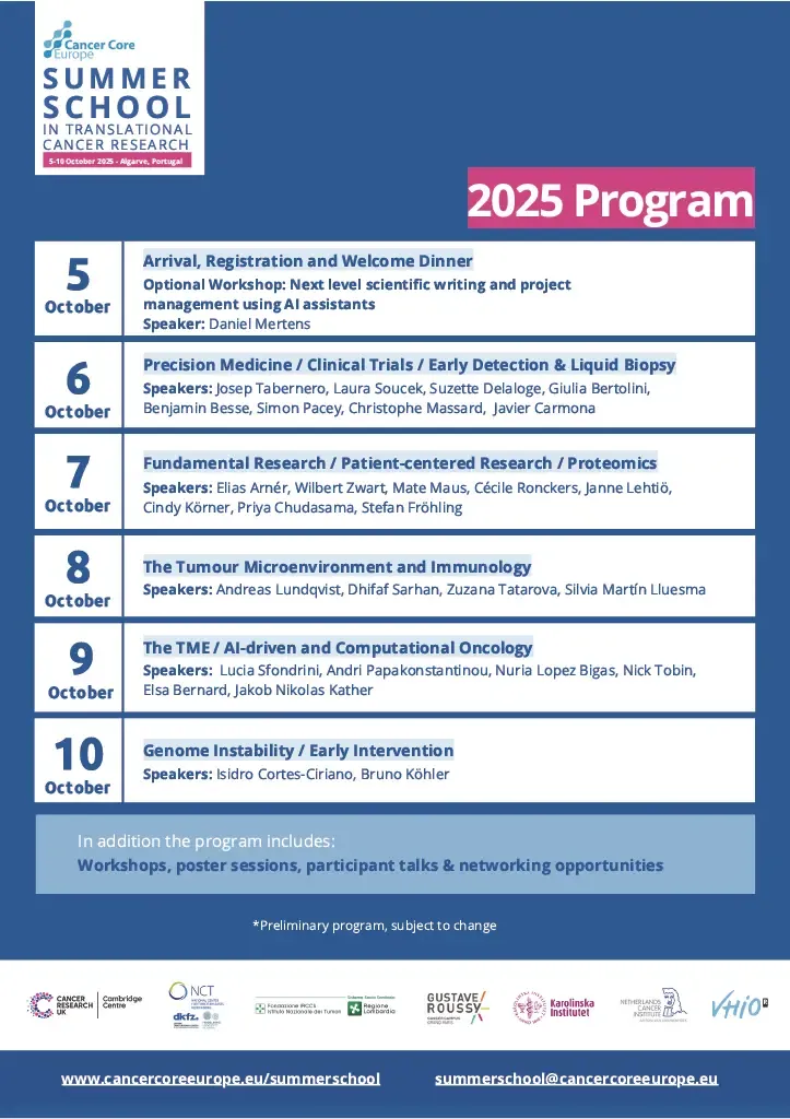 CCE Summer School 2025 preliminary programme