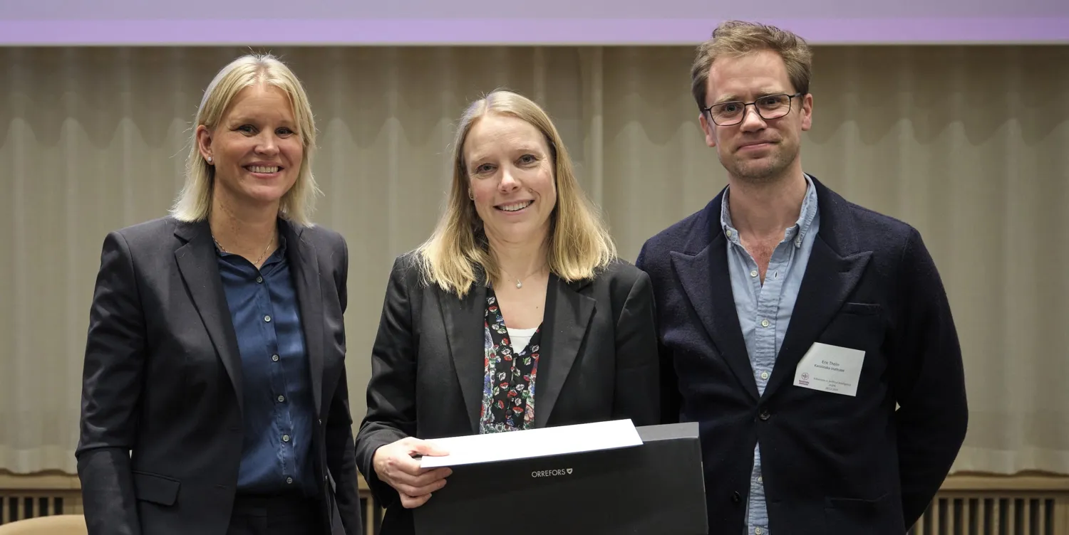 Sara Hägg flankerad av Ulrika Lundblad och Erik Thelin