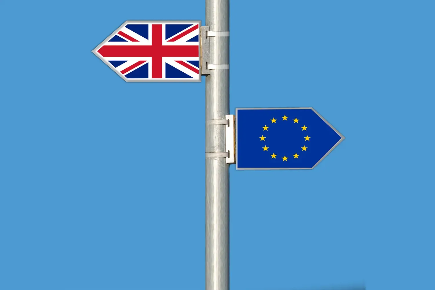 EU and Great Britain flags