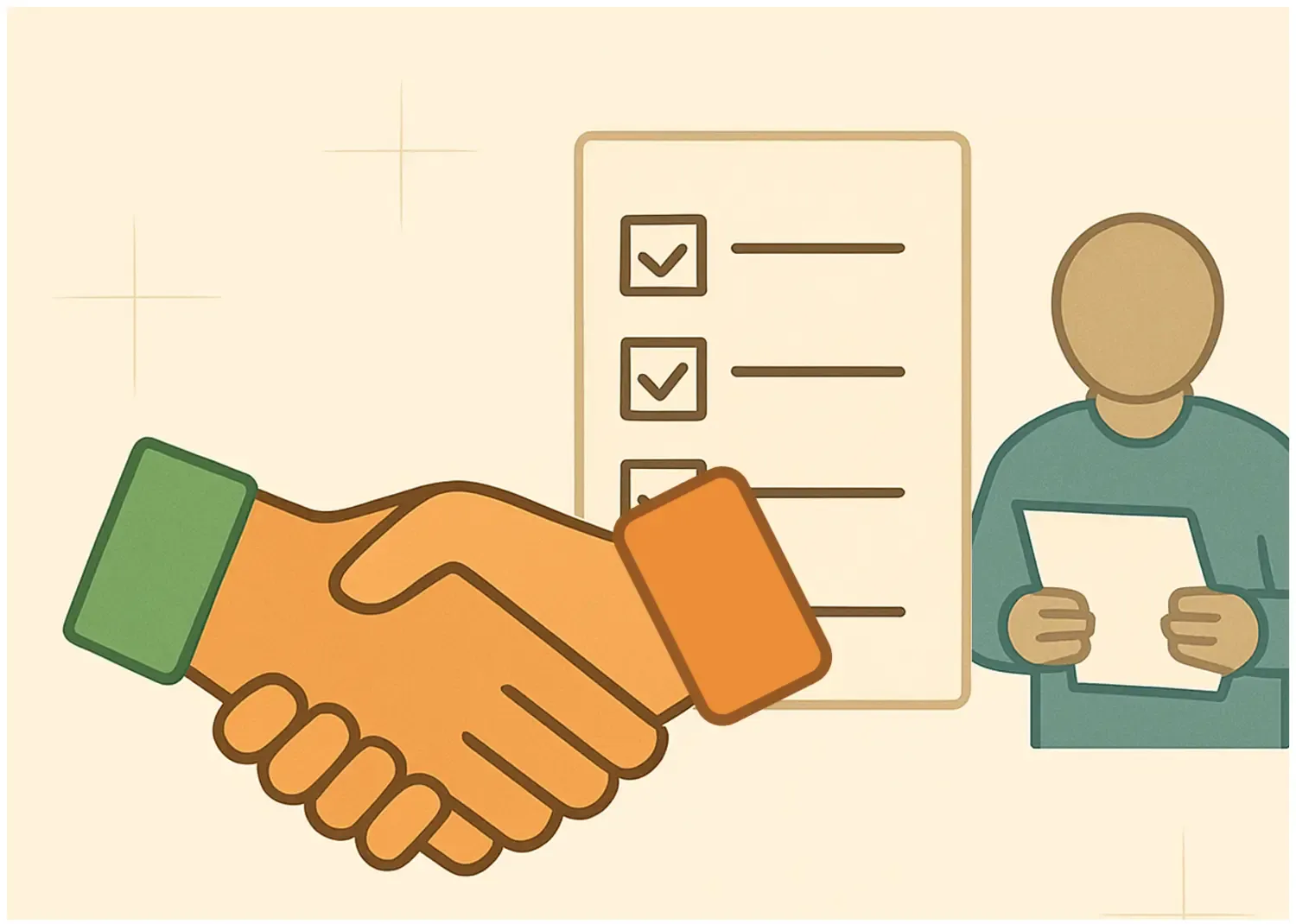 Illustration of checklist before agreement