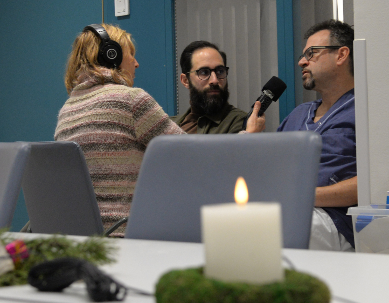 Cecilia Odlind interviewing Jakob Lederman and Kristian Ängeby