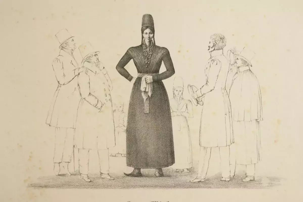 Gammal illustration föreställande Christina Larsdotter.