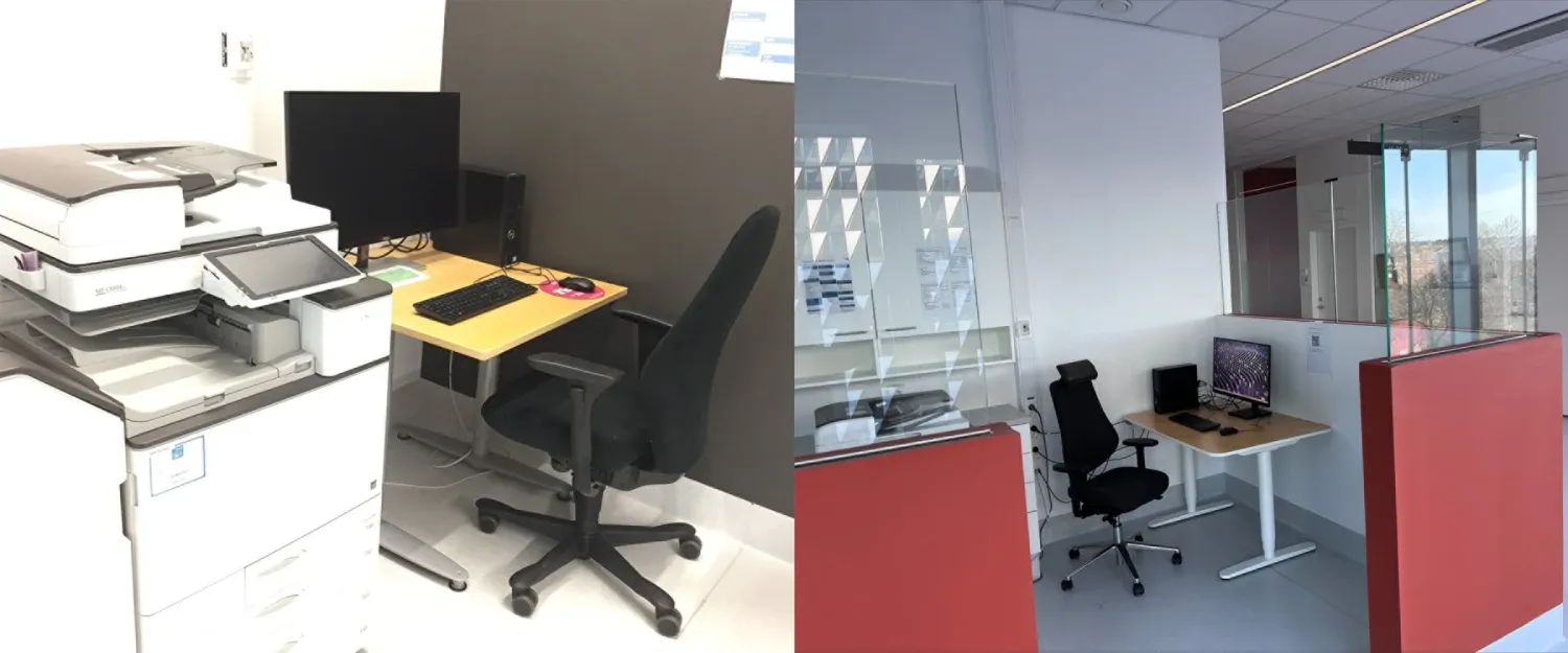 Two computers for data analysis in the office space in BioClinicum.