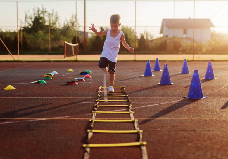 A boy jumping