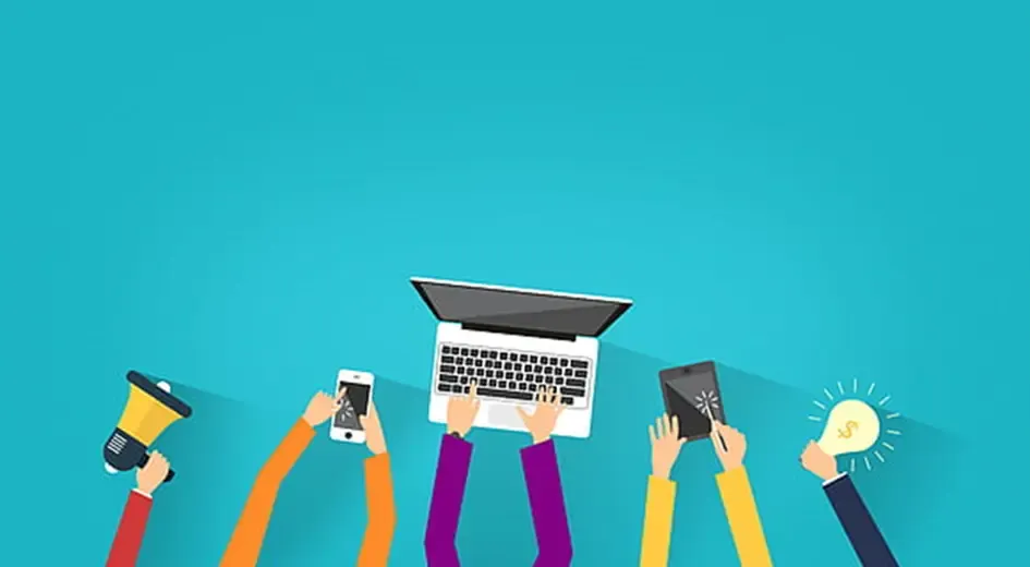 Illustration with digital devices