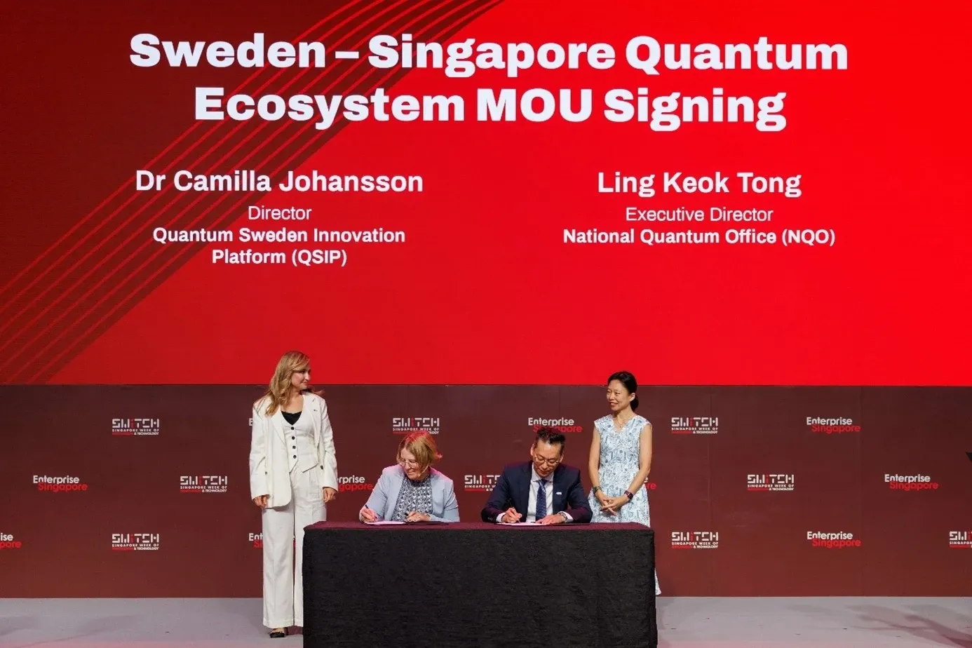 Signering av avtal om samarbete inom Quantum Technology mellan Sverige och Singapore