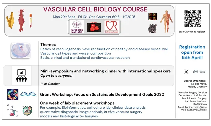Graphic illustration of the course such as Themes, Mini-symposium, one week lab placement