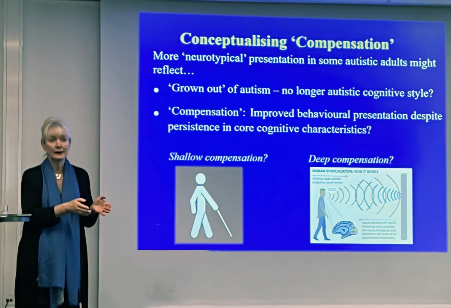 Woman holding a lecture.