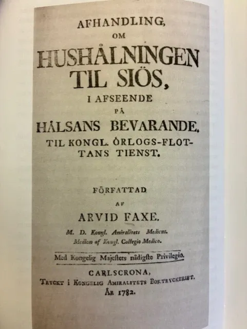 "Afhandling om hushållningen till siös", av Arvid Faxe