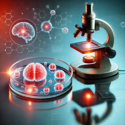 Genre image of Brain in petridish and Microscope